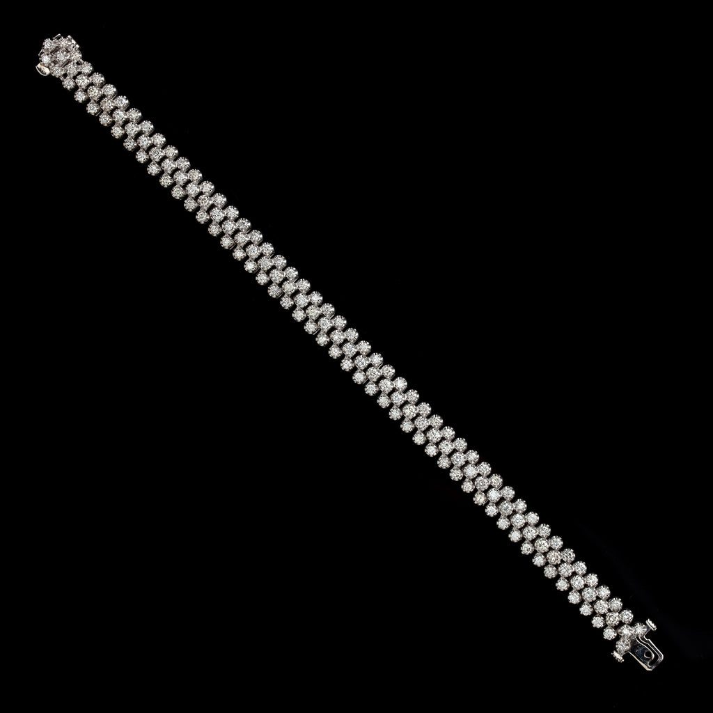 Diamond & White Gold Flexible Strap Bracelet