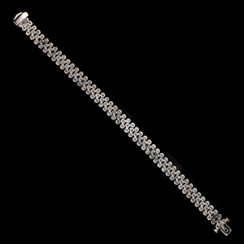 Diamond & White Gold Flexible Strap Bracelet