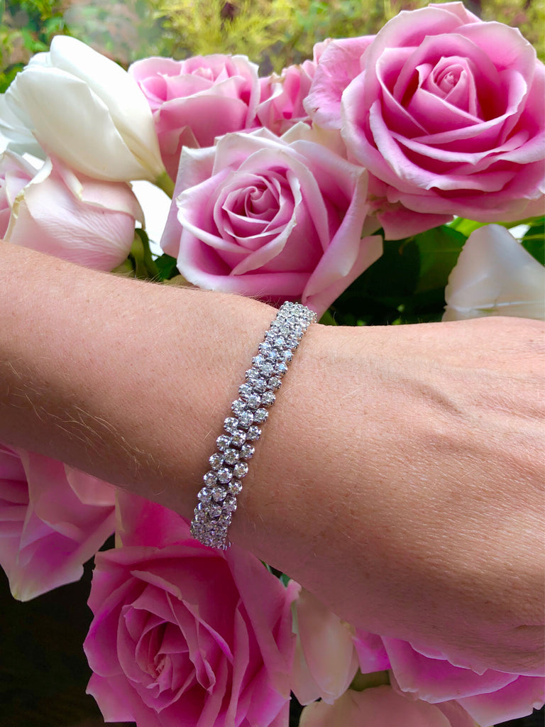 Diamond & White Gold Flexible Strap Bracelet