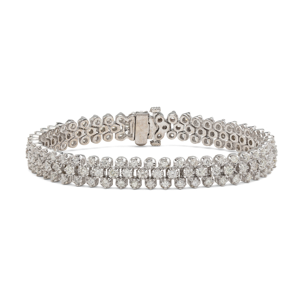 Diamond & White Gold Flexible Strap Bracelet