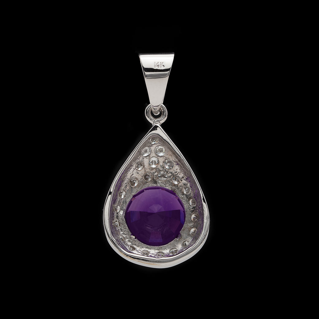 6.73-ct. Amethyst & Diamond Tear Drop Pendant