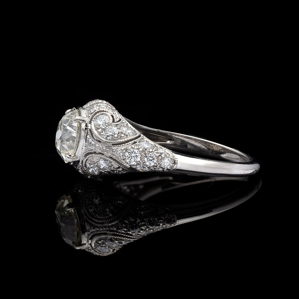 1.41-ct. Old European Diamond & Platinum French Engagement Ring