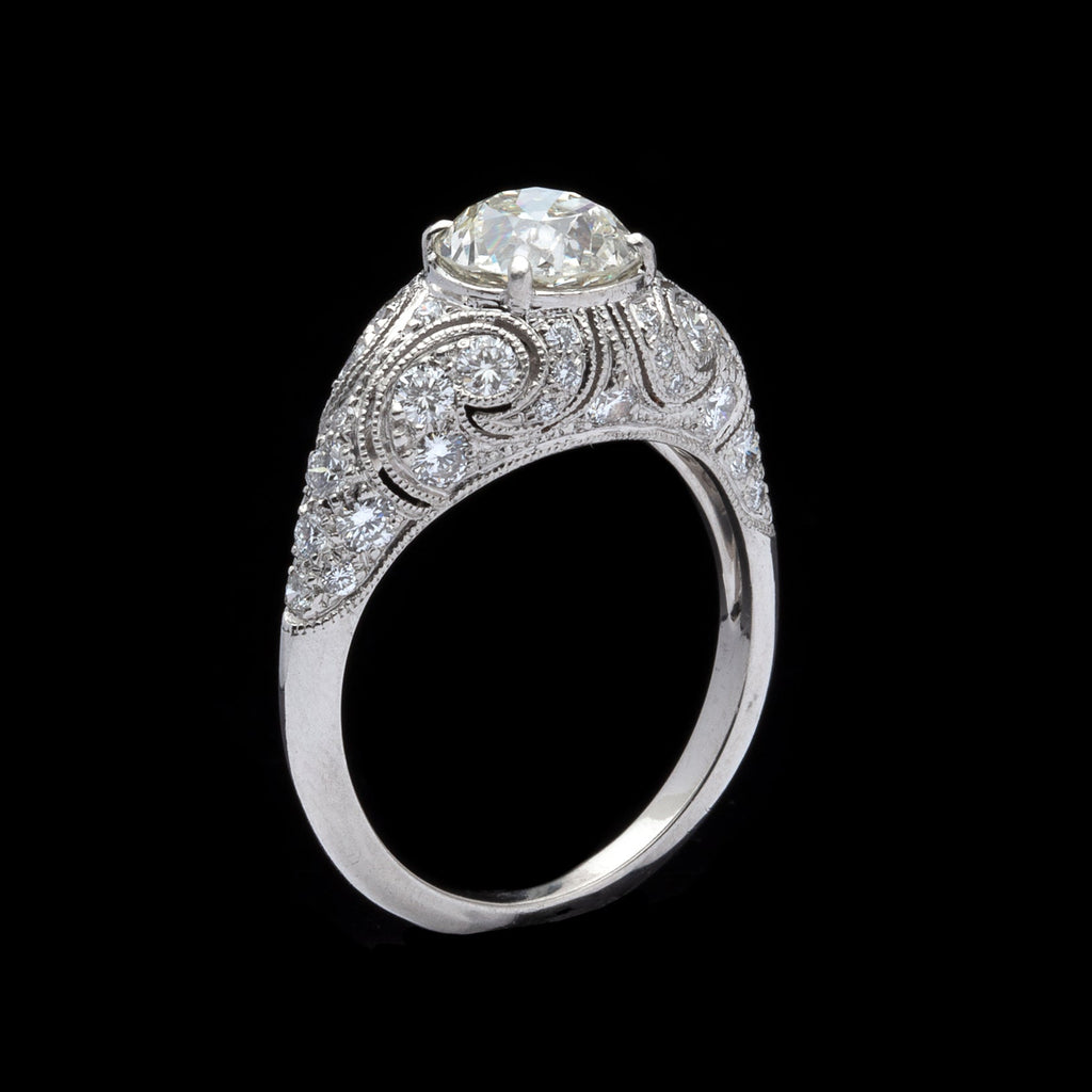 1.41-ct. Old European Diamond & Platinum French Engagement Ring
