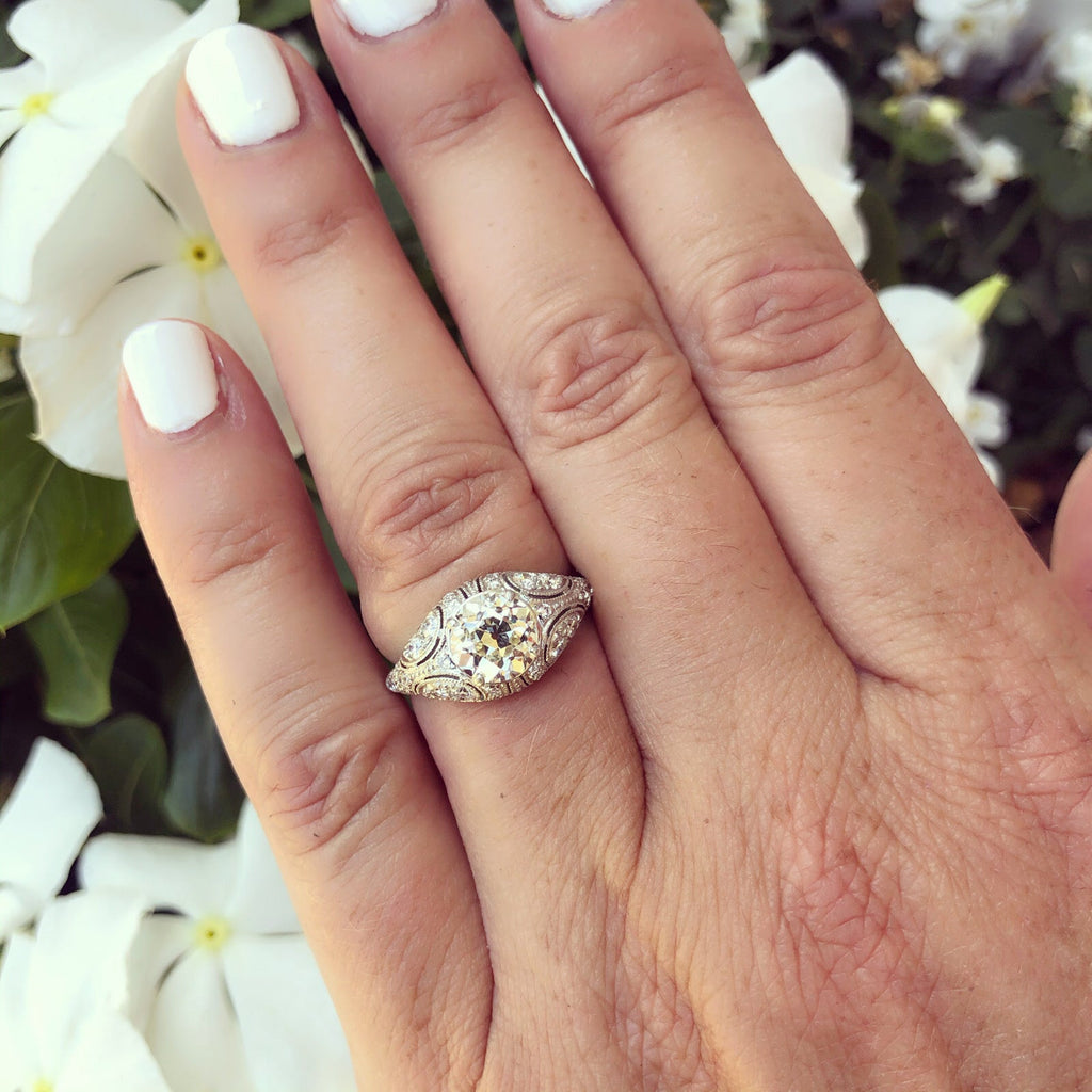 1.41-ct. Old European Diamond & Platinum French Engagement Ring