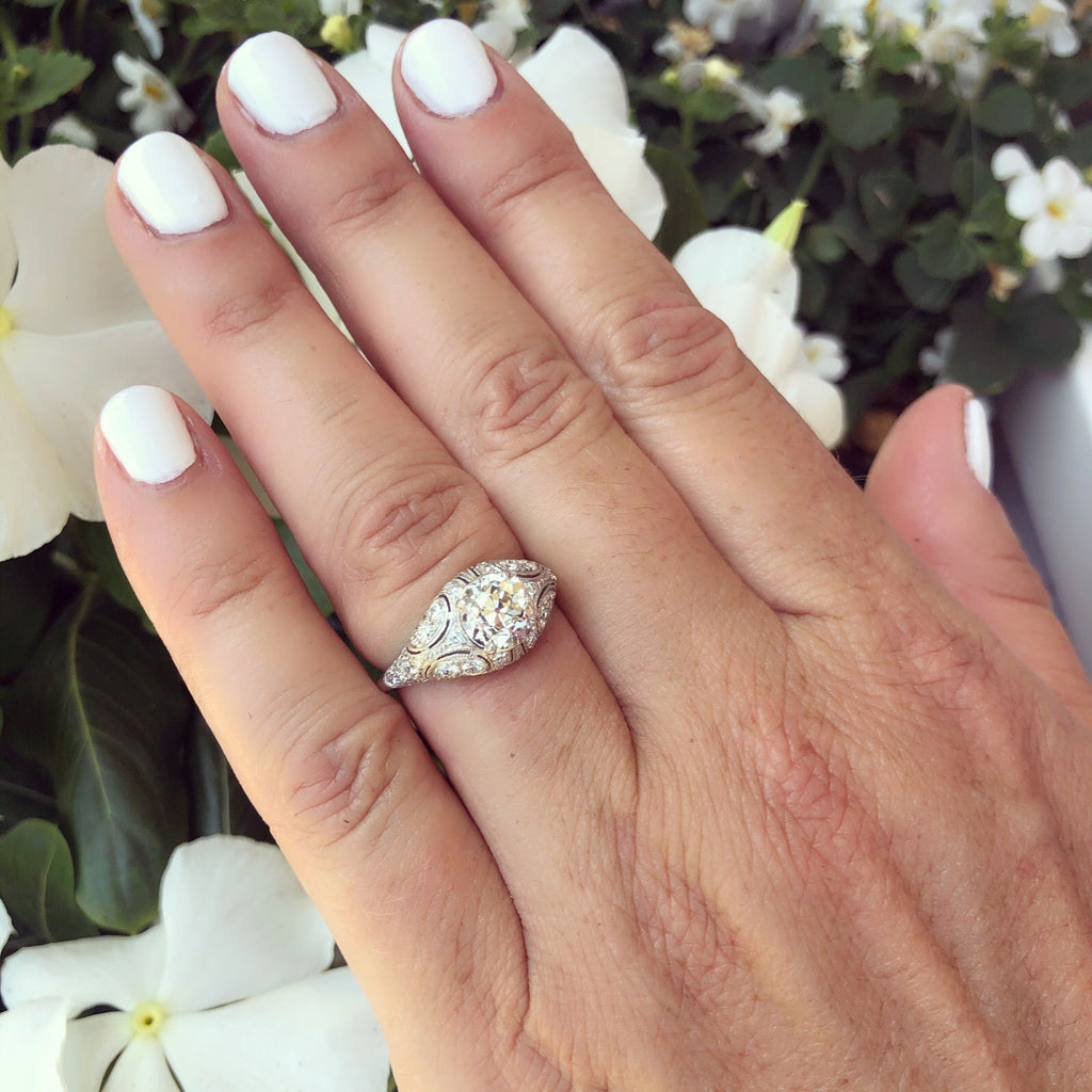 1.41-ct. Old European Diamond & Platinum French Engagement Ring