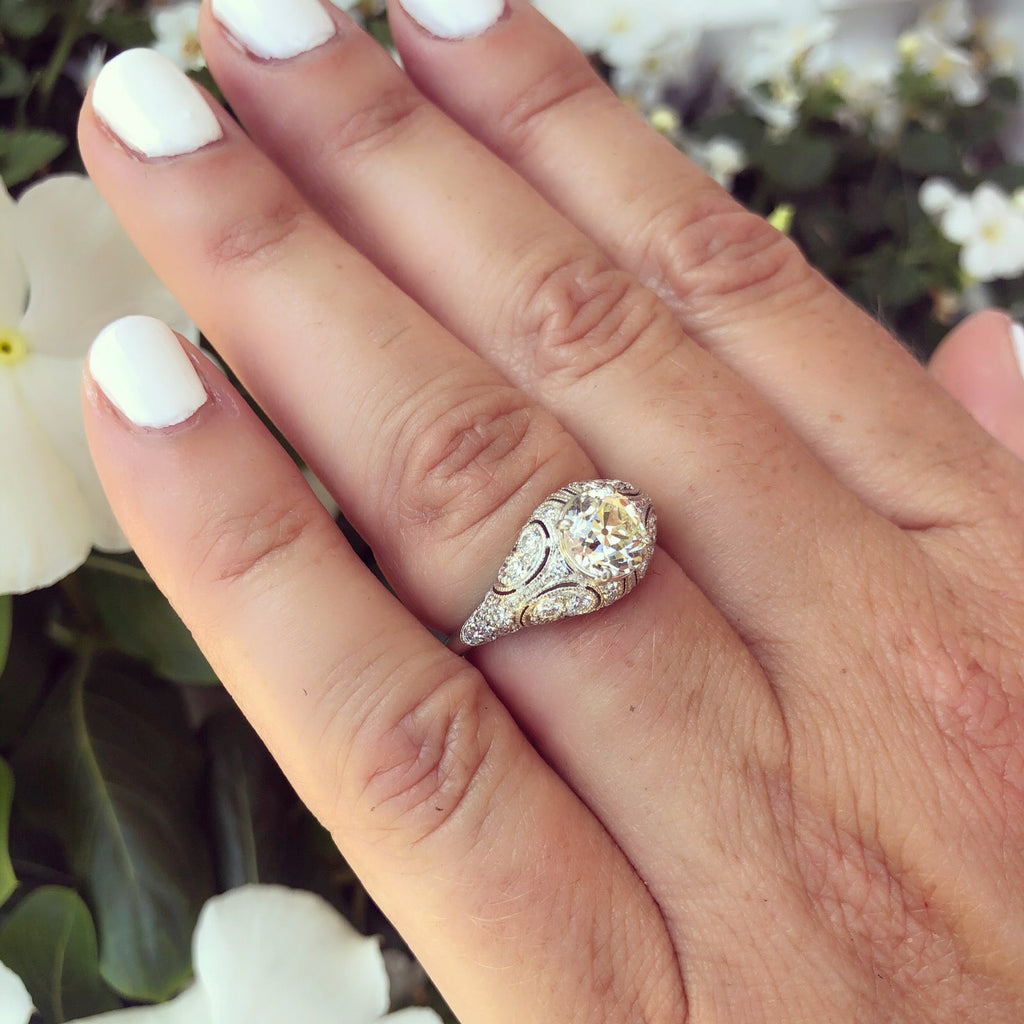 1.41-ct. Old European Diamond & Platinum French Engagement Ring