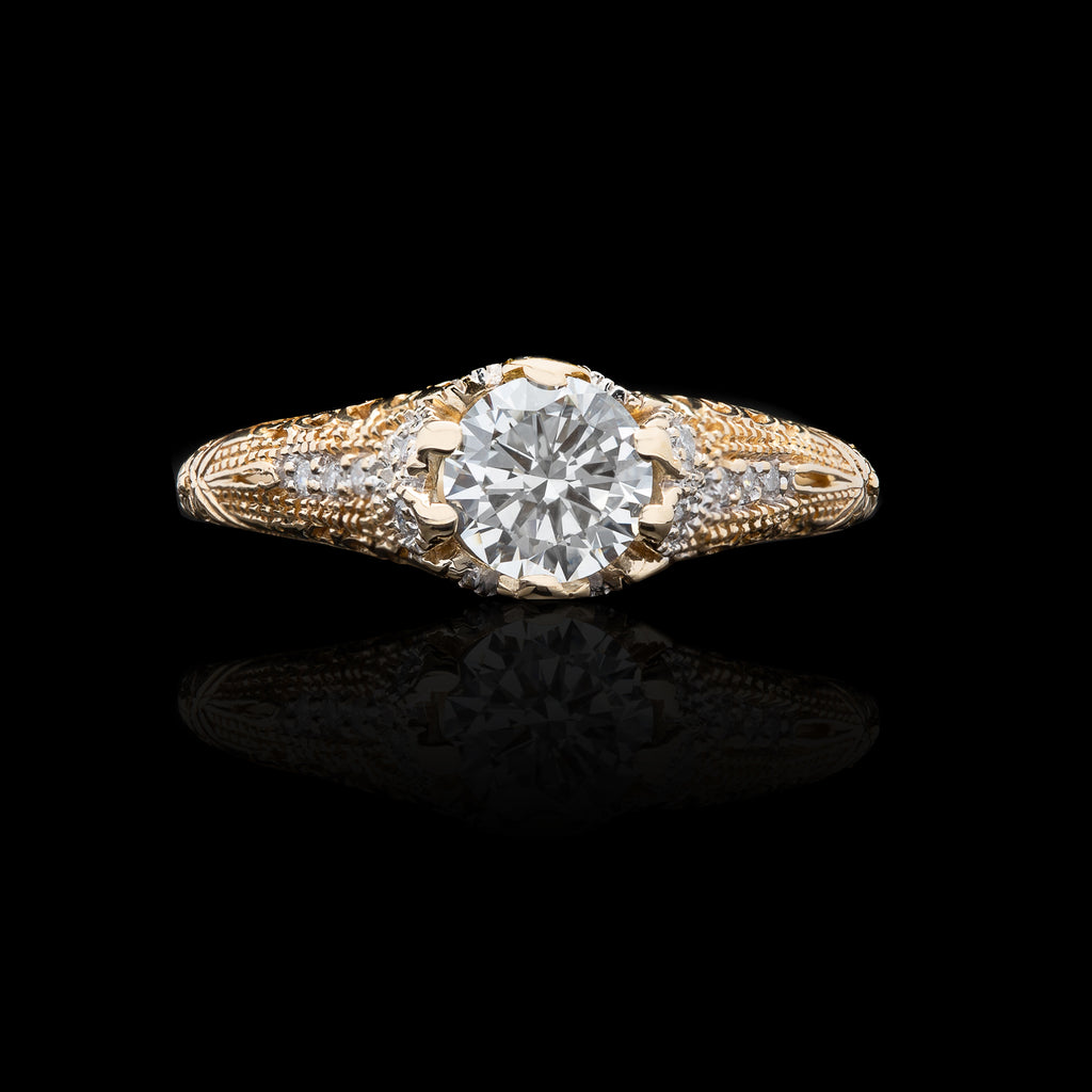 Estate 1.00-ct E/VS1 Diamond Engagement Ring