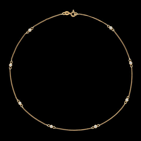 18k Yellow Gold Diamonds By The Yard Necklace