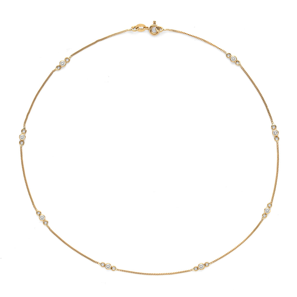18k Yellow Gold Diamonds By The Yard Necklace
