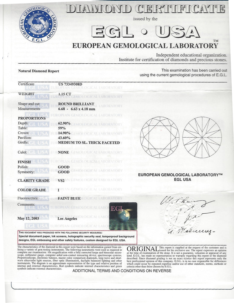 2.25 carat Diamond Stud Earrings in Platinum Martini Setting