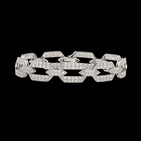 Antique Old Mine Diamond & Gold Deco Bracelet