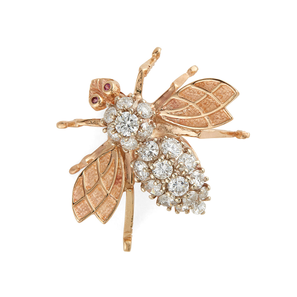 Diamond and Gold Bee Brooch