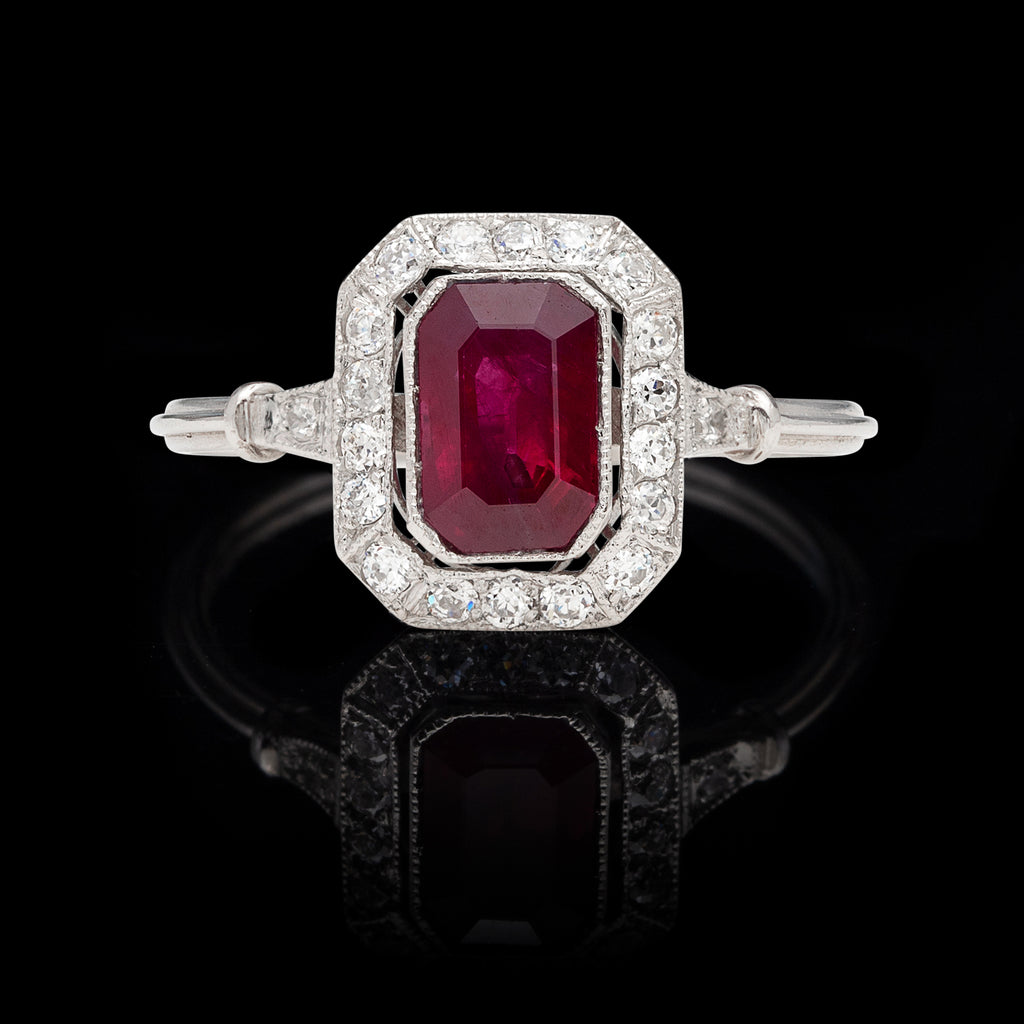 Ruby & Diamond Deco Style Ring