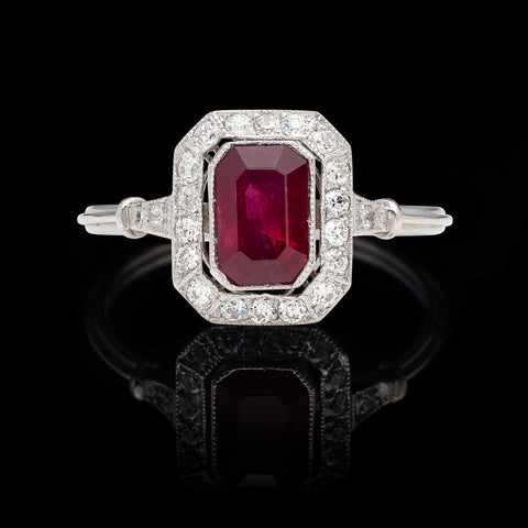 Ruby & Diamond Deco Style Ring