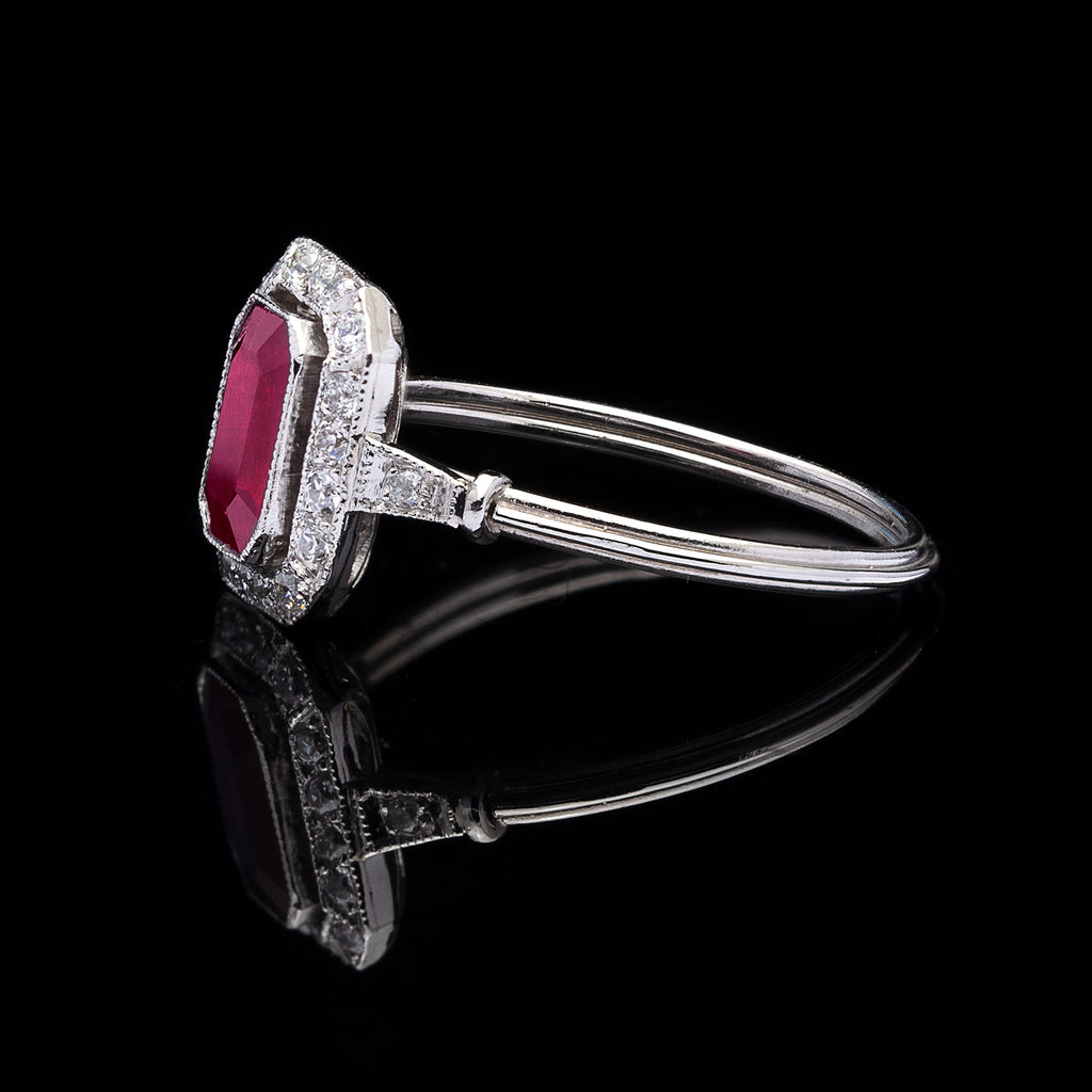 Ruby & Diamond Deco Style Ring