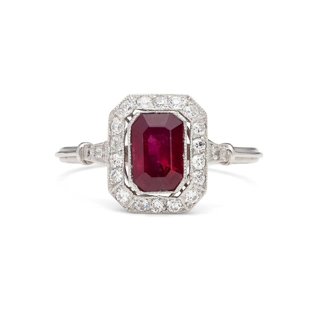 Ruby & Diamond Deco Style Ring