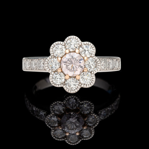 Diamond and Platinum Flower Ring