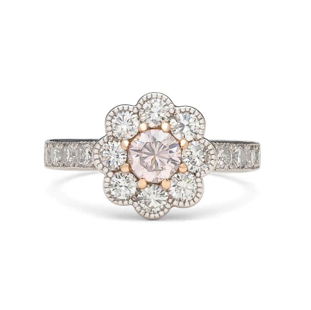 Diamond and Platinum Flower Ring