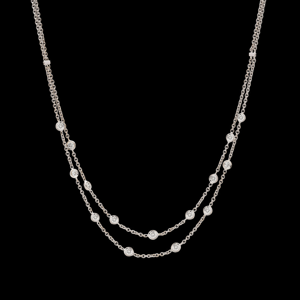Diamond & White Gold Swag Necklace