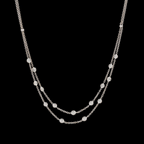 Diamond & White Gold Swag Necklace