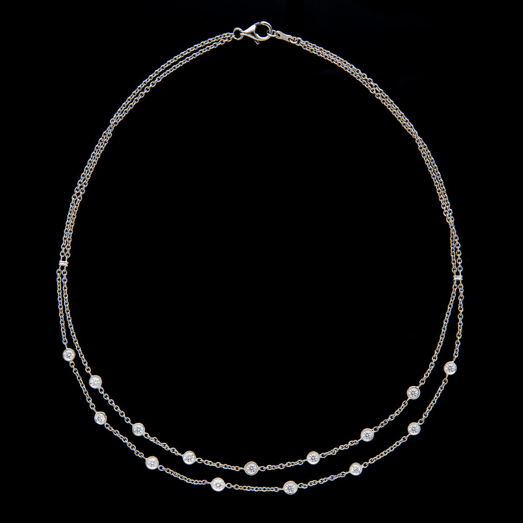Diamond & White Gold Swag Necklace
