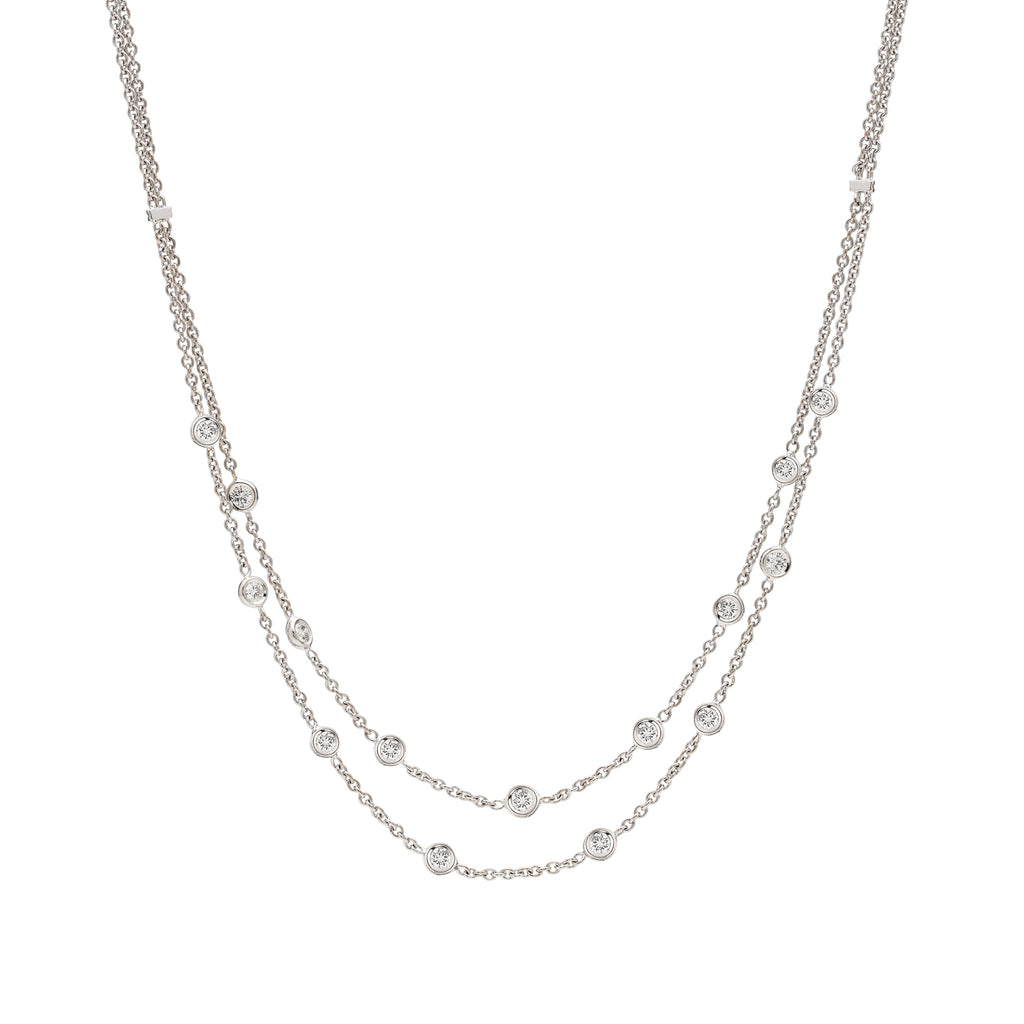 Diamond & White Gold Swag Necklace