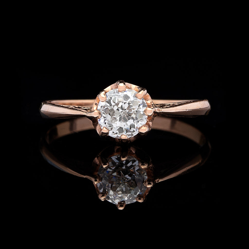 Rose Gold Crown Jubilee Cut Diamond Ring