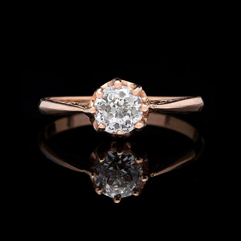 Rose Gold Crown Jubilee Cut Diamond Ring