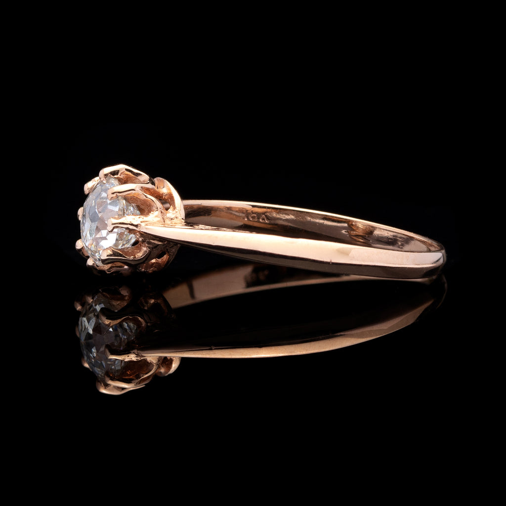 Rose Gold Crown Jubilee Cut Diamond Ring