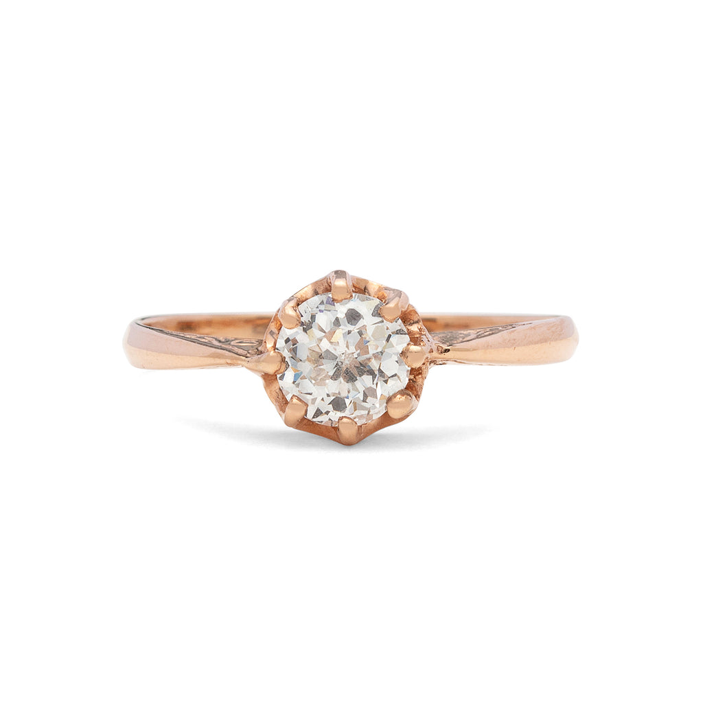Rose Gold Crown Jubilee Cut Diamond Ring