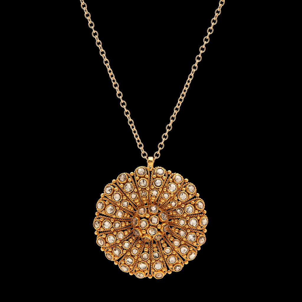Rose-Cut Diamond & 18k Gold Pendant