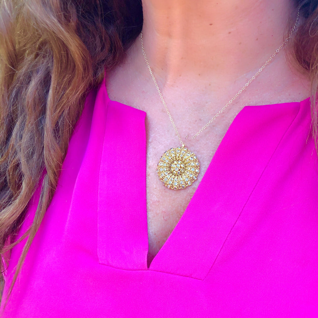 Rose-Cut Diamond & 18k Gold Pendant