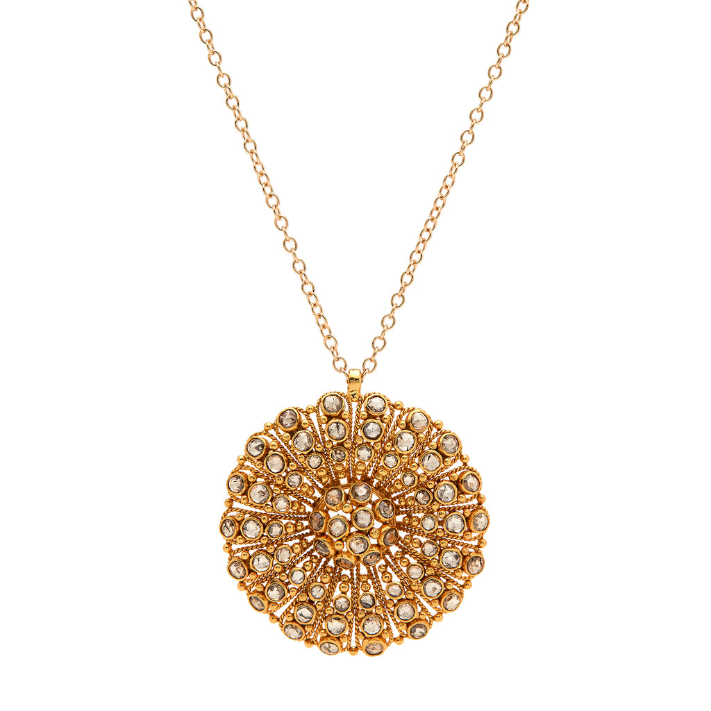 Rose-Cut Diamond & 18k Gold Pendant