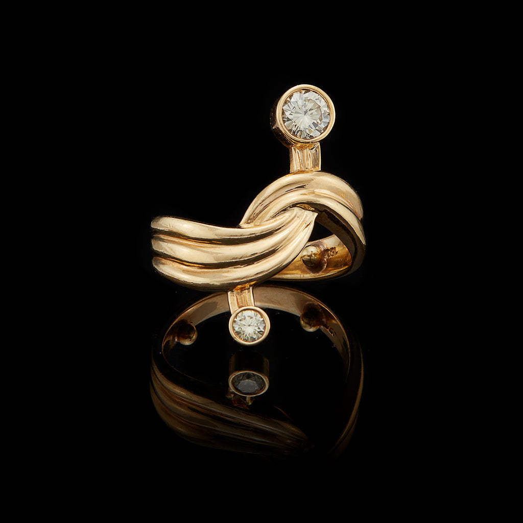 1970's Yellow Diamond & 18k Gold Ring