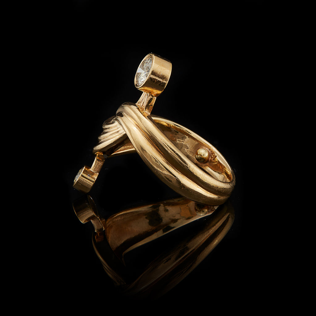 1970's Yellow Diamond & 18k Gold Ring