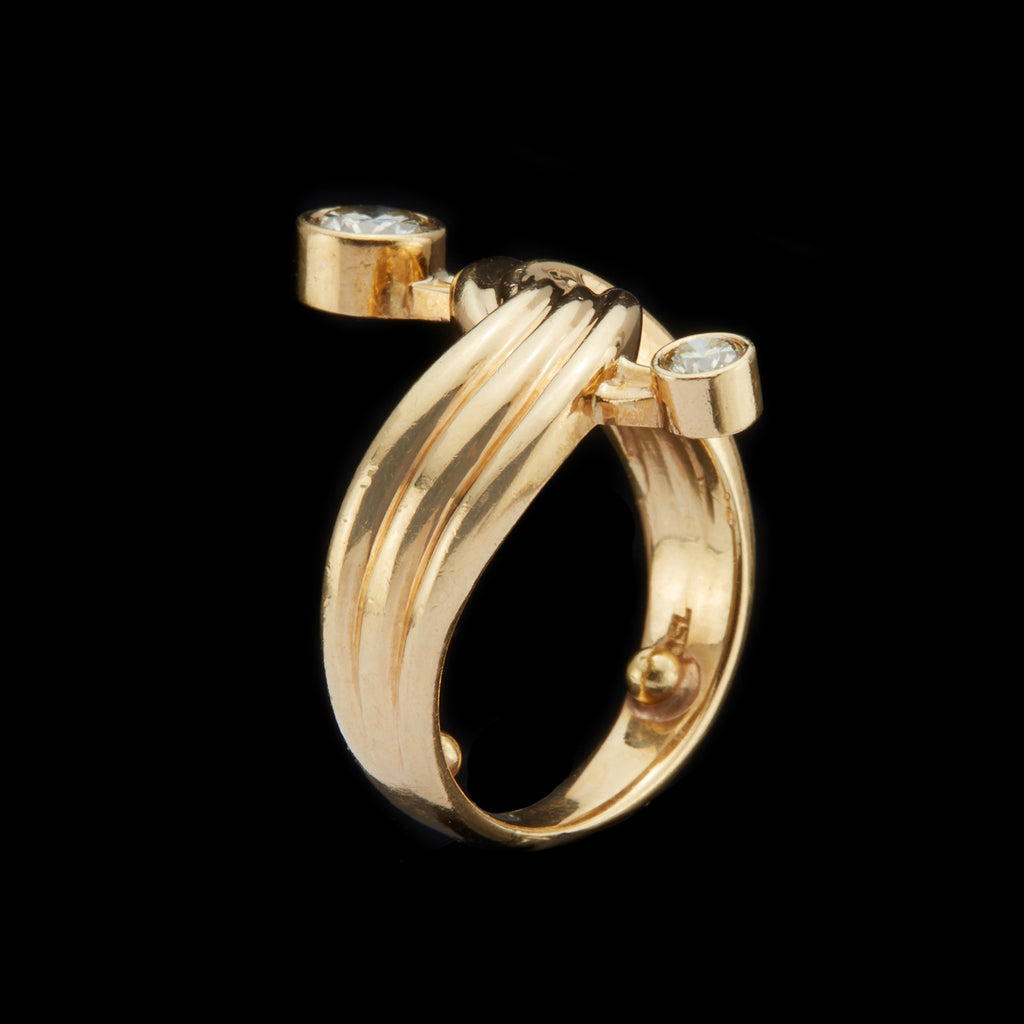 1970's Yellow Diamond & 18k Gold Ring