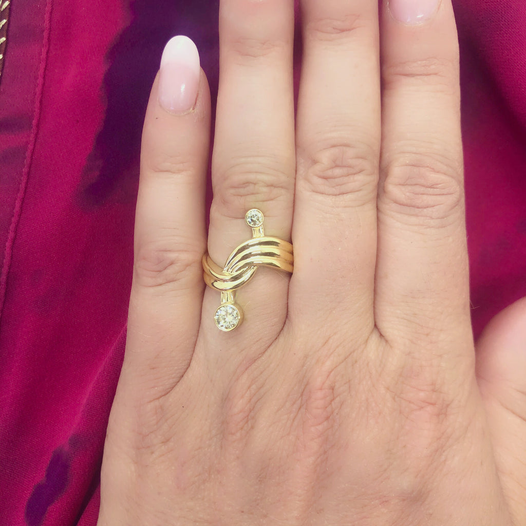 1970's Yellow Diamond & 18k Gold Ring