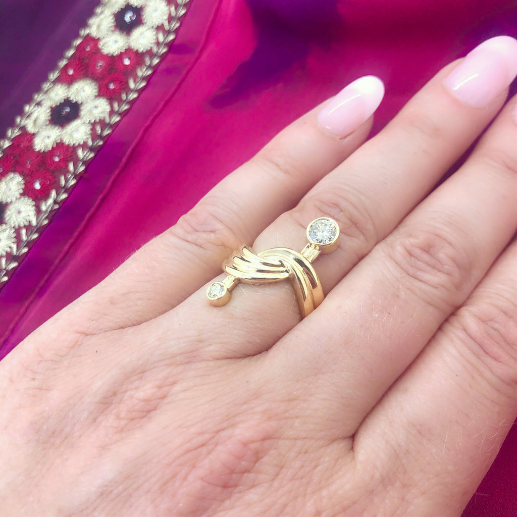 1970's Yellow Diamond & 18k Gold Ring