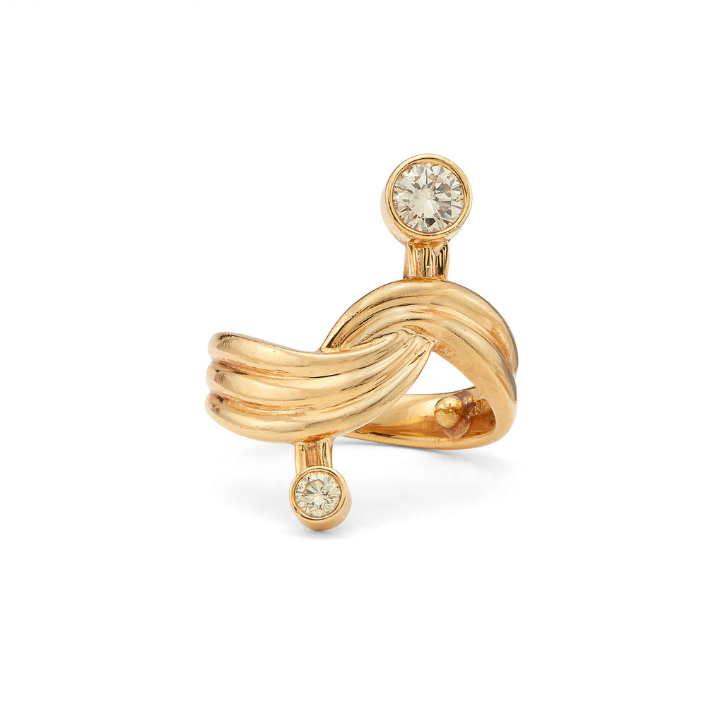 1970's Yellow Diamond & 18k Gold Ring