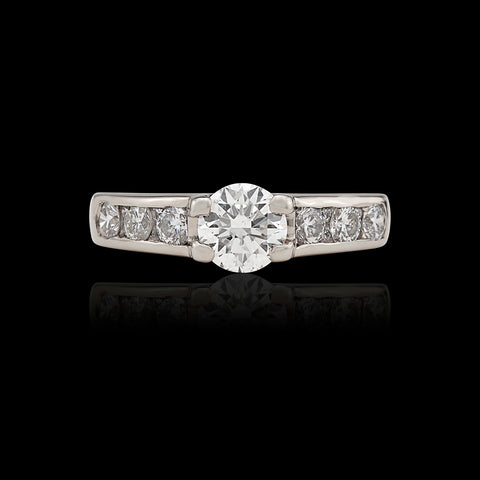 Diamond and 18k White Gold Engagement Ring