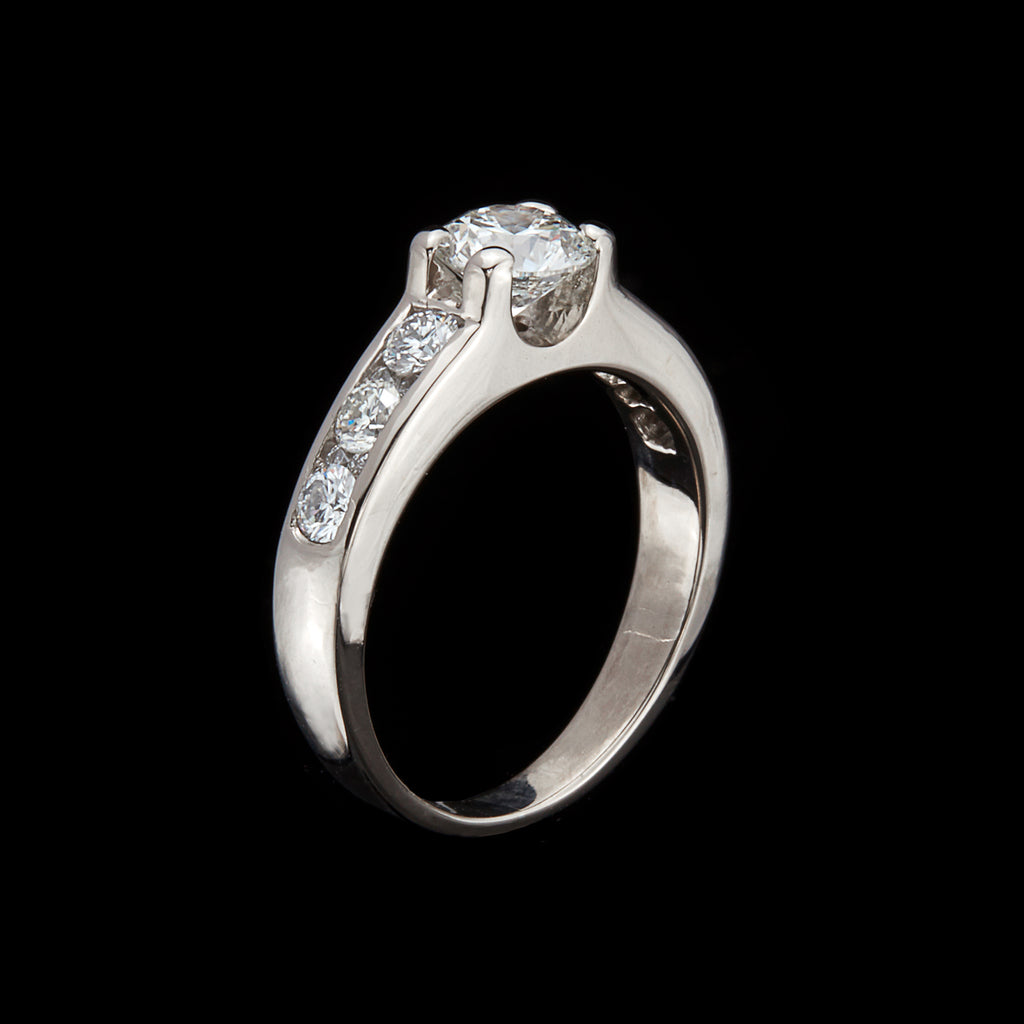 Diamond and 18k White Gold Engagement Ring