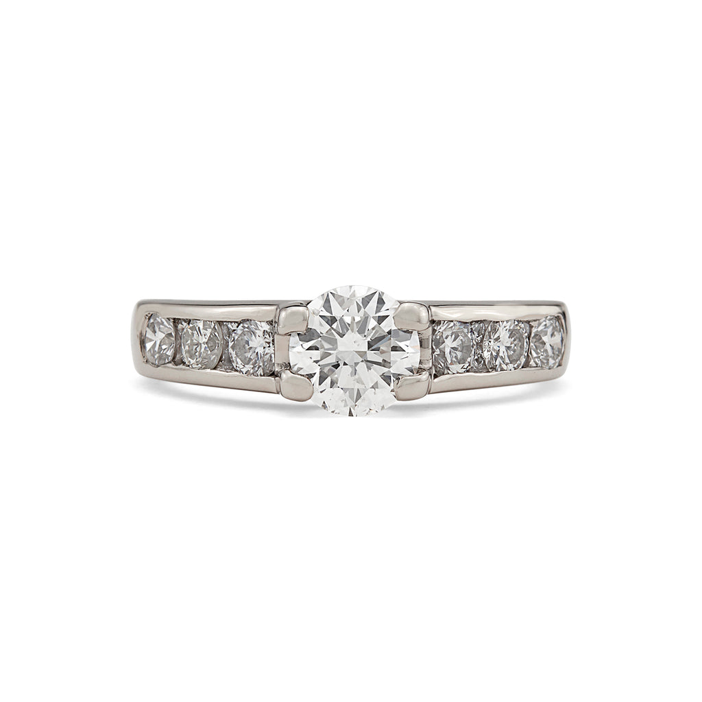 Diamond and 18k White Gold Engagement Ring