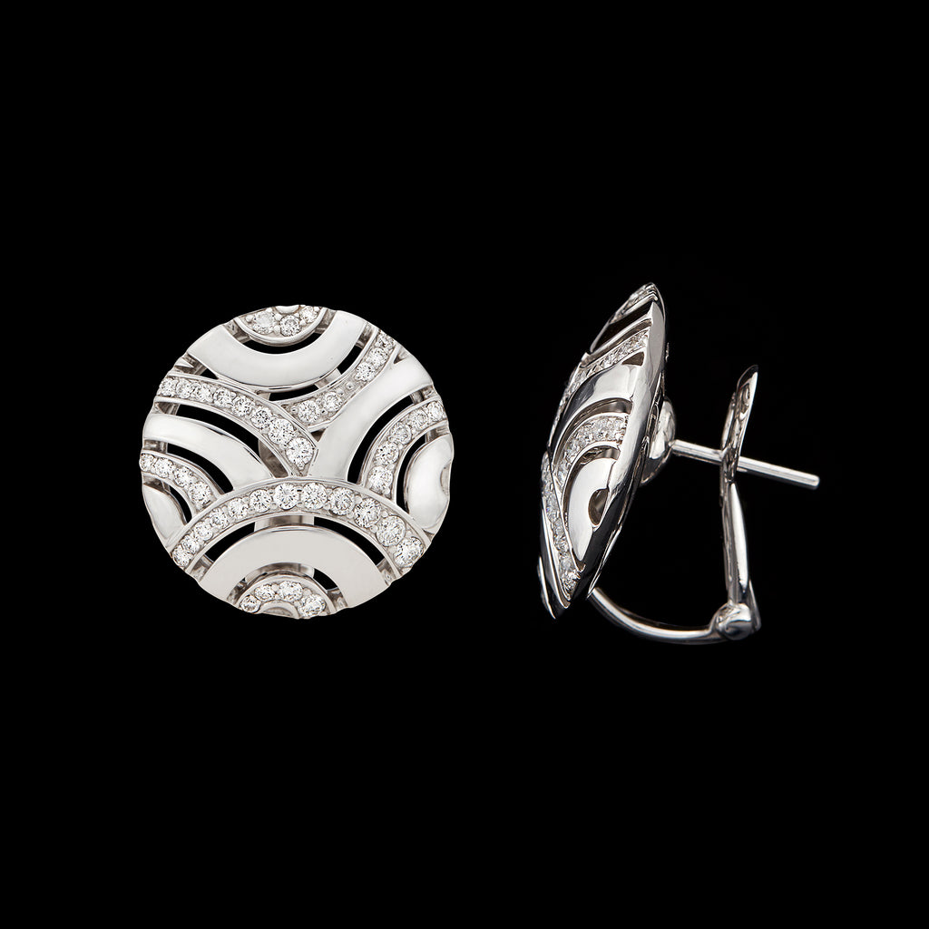 Gubelin Diamond & 18k White Gold Earrings