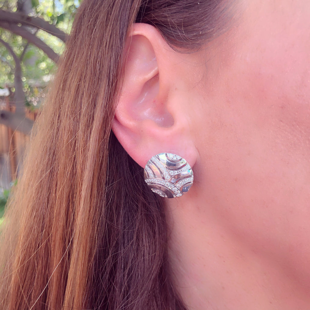 Gubelin Diamond & 18k White Gold Earrings