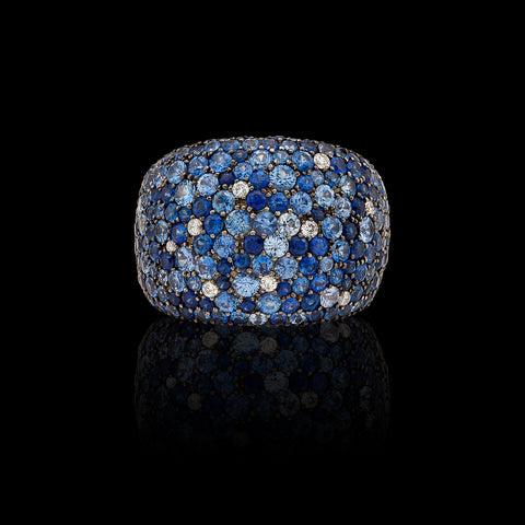 Salavetti Sapphire & Diamond Pave Ring