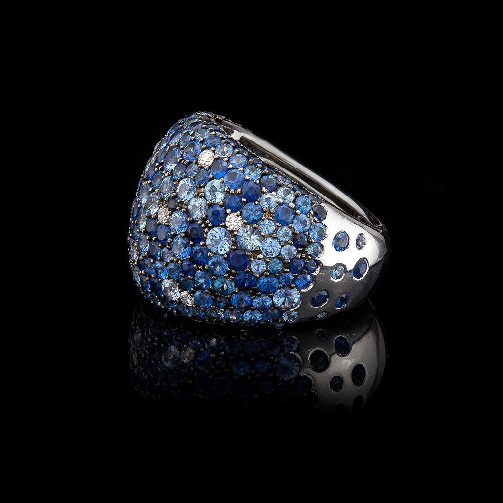 Salavetti Sapphire & Diamond Pave Ring