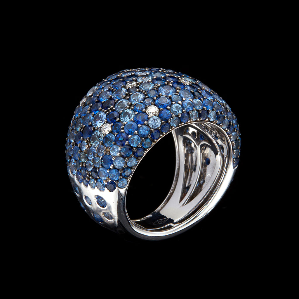 Salavetti Sapphire & Diamond Pave Ring