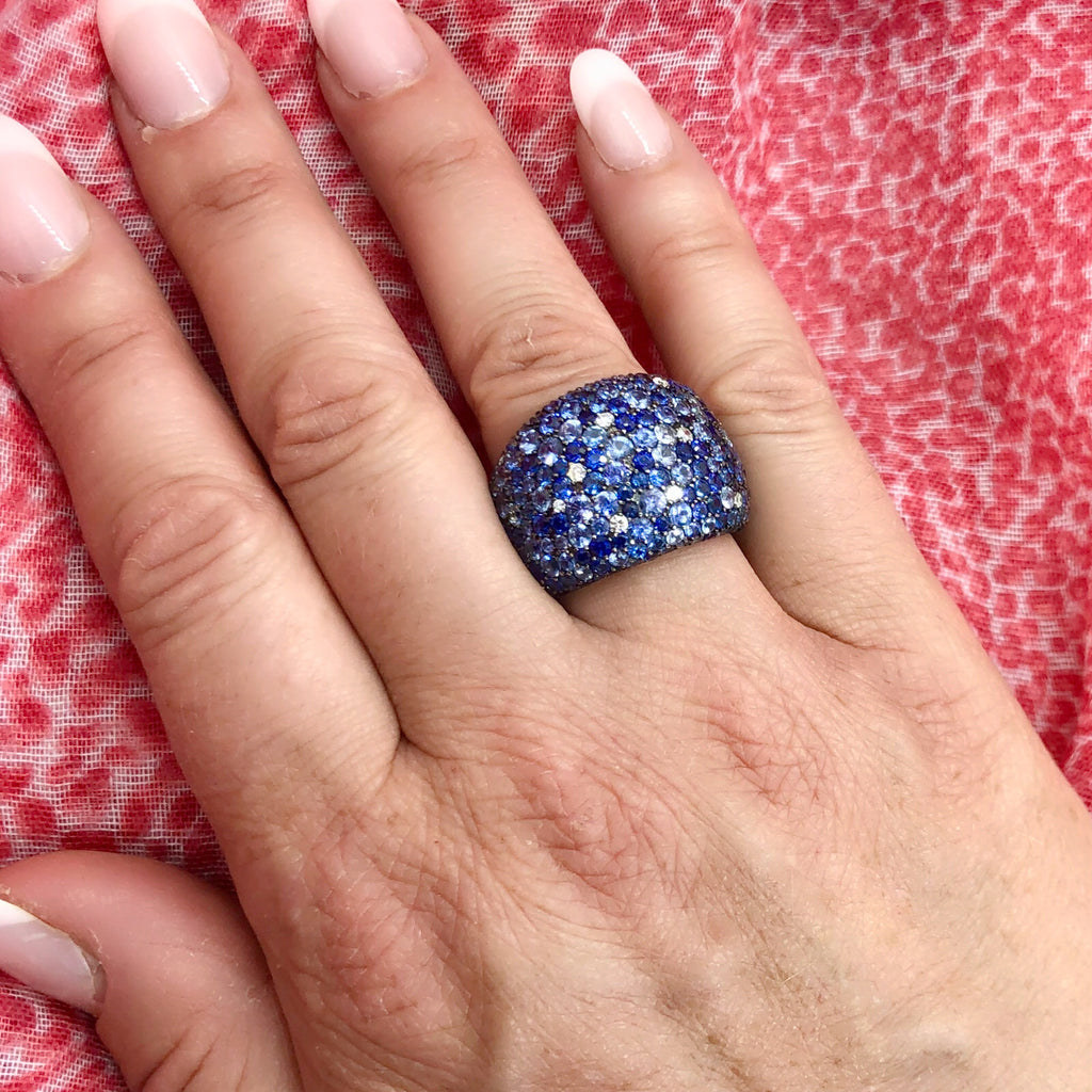 Salavetti Sapphire & Diamond Pave Ring
