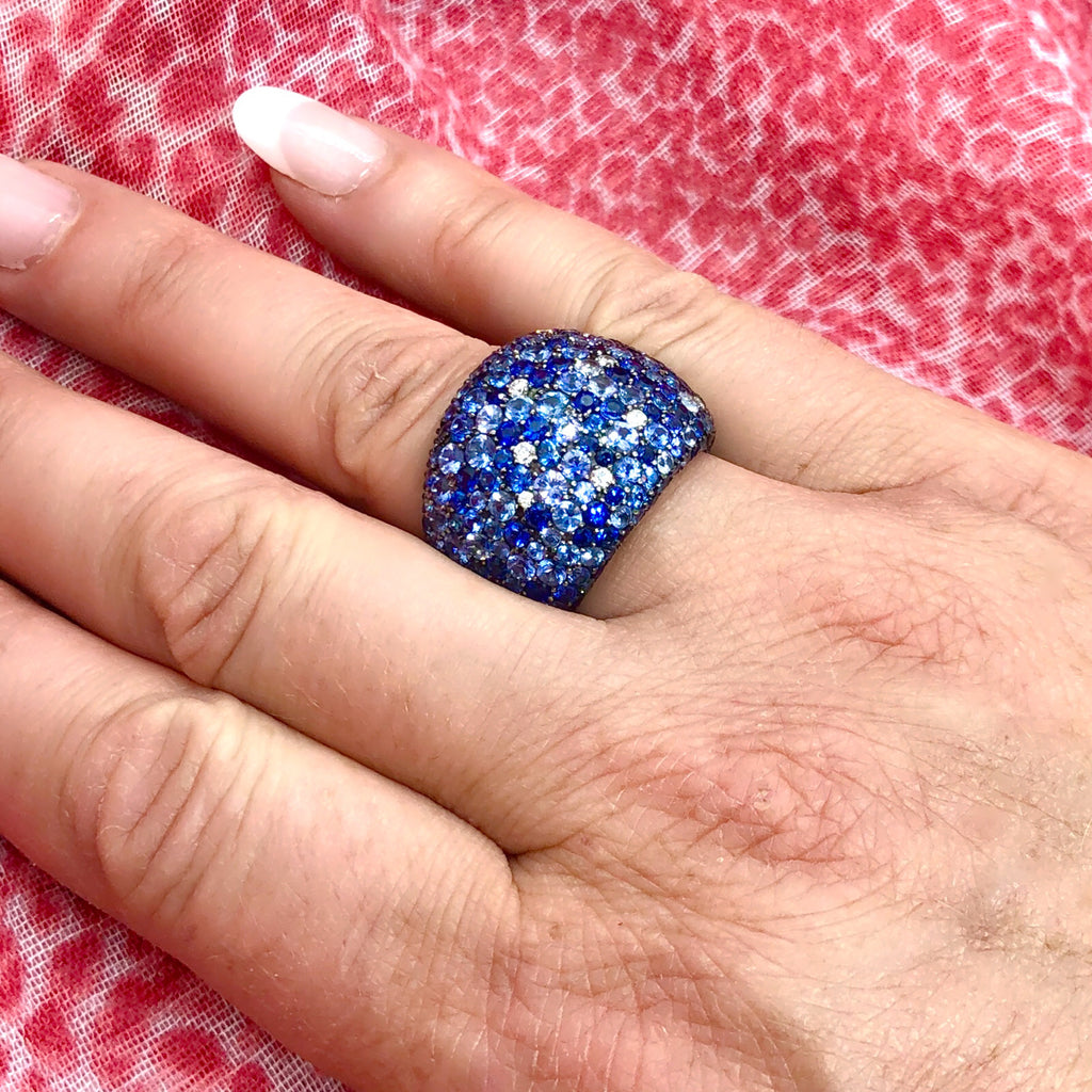 Salavetti Sapphire & Diamond Pave Ring