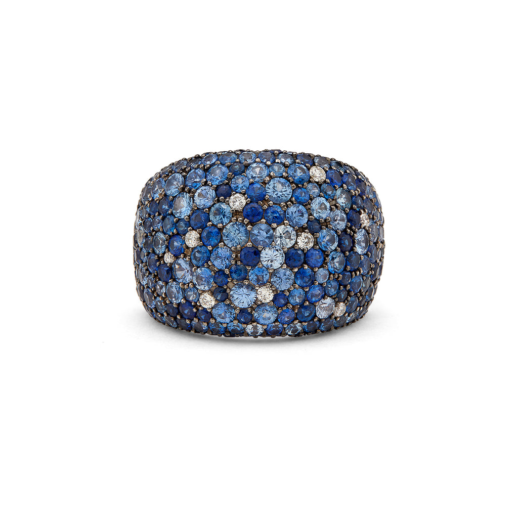 Salavetti Sapphire & Diamond Pave Ring